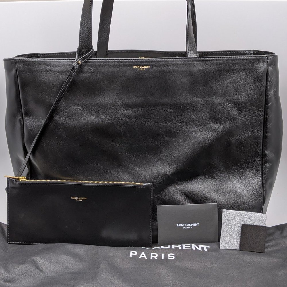 SOLD Saint Laurent Black East West Reversible Tote - Picture 5 of 7